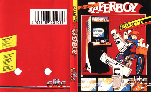 Paperboy box art for ZX Spectrum